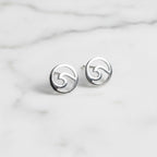 Sea Wave In Circle Stud Earrings - Terciany 