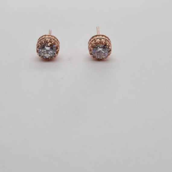 Rose Gold Round Stud Earrings