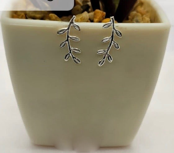 Sterling Silver Leave Creeper Earrings