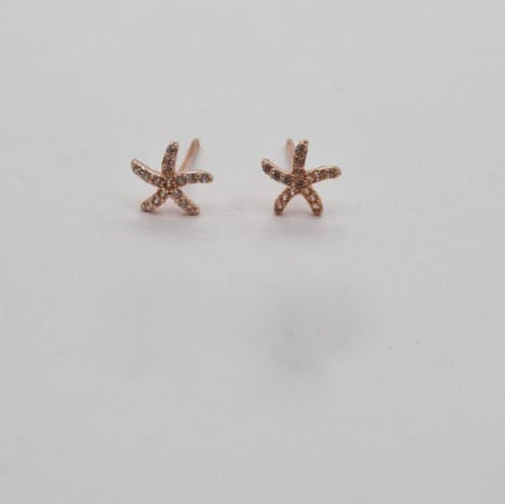 Rose Gold Starfish Stud Earrings