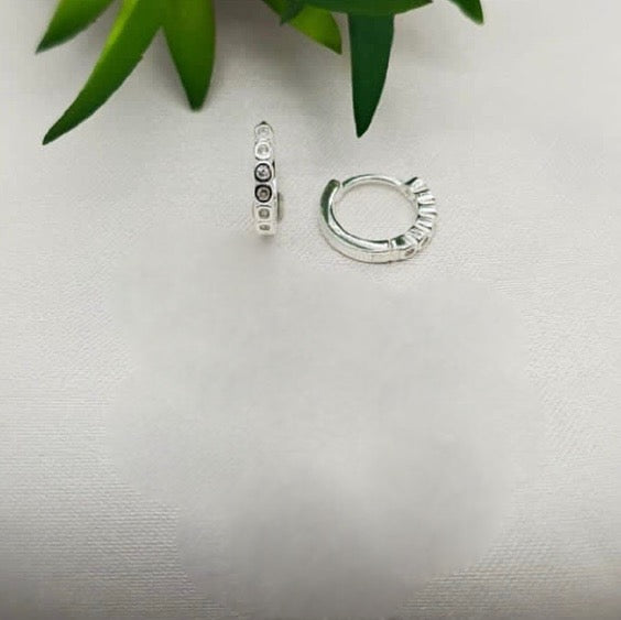 13Mm Huggies With Cubic Zirconia Detail