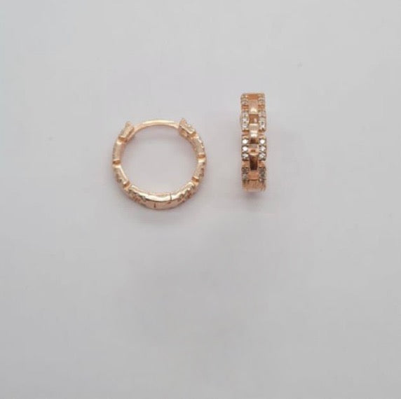 18mm Rosé Gold Huggy with cubic zirconia