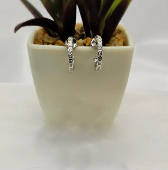 16Mm Hoops With Cubic Zirconia Insets