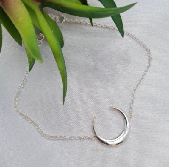 Sterling silver half moon bracelet