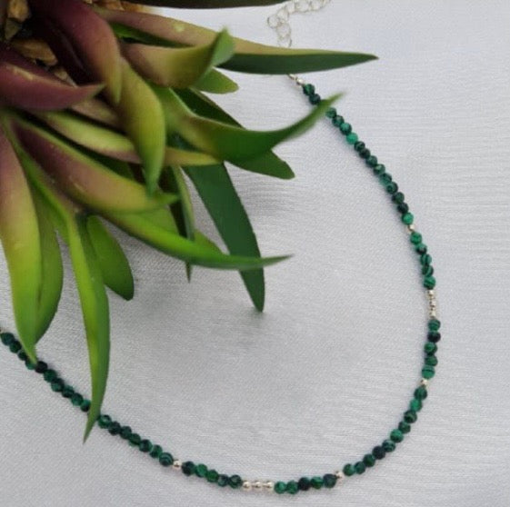 Malachite semi precious stone bracelet