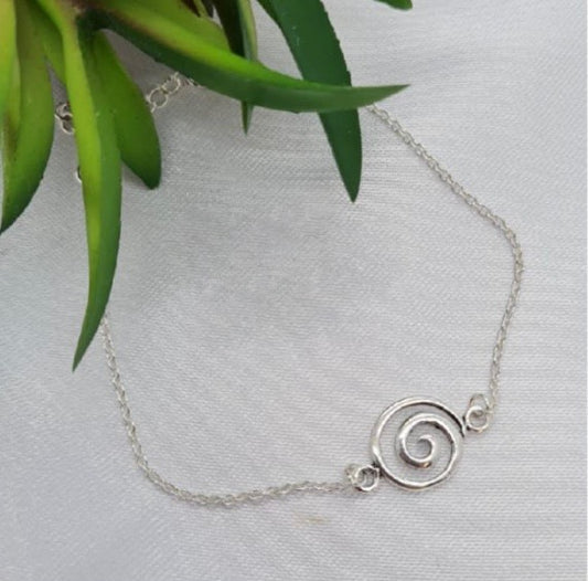 Sterling silver spiral bracelet