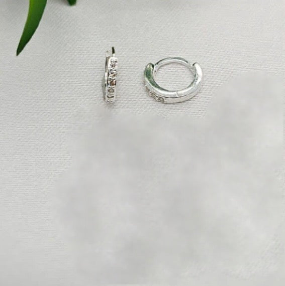 12Mm Huggies With Cubic Zirconia Detail