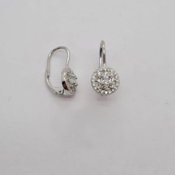 Sterling Silver Comfy Clasp Drop Earrings With Cubic Zirconia