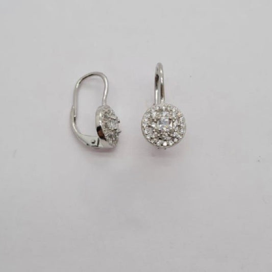 Sterling silver comfy clasp drop earrings with cubic zirconia