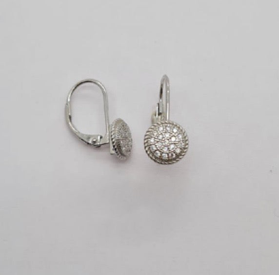 Sterling Silver Comfy Clasp Earrings With Cubic Zirconia