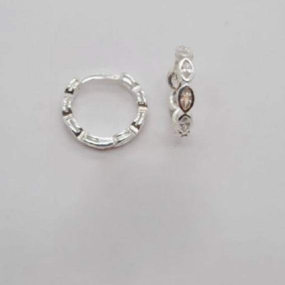 Huggies With Oval Cubic Zirconia