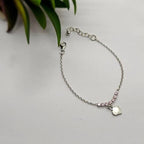 Sterling Silver Baby Bracelet With Pink Cubic Zirconia Detail - Terciany 