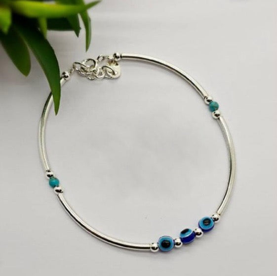 Bracelet With Evil Eye In Between Bars - Terciany 