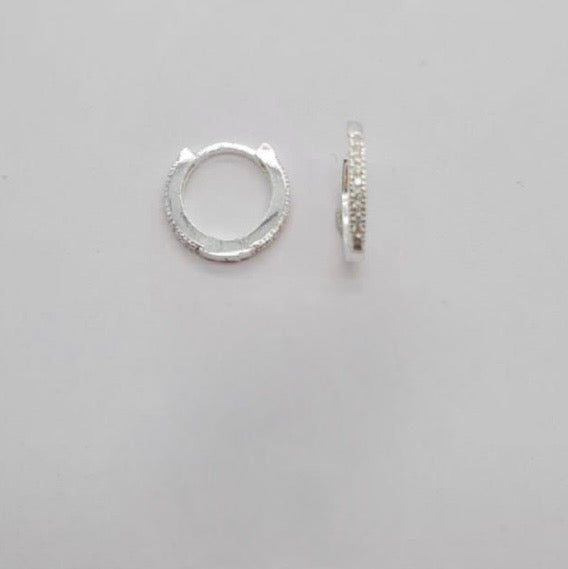 15mm Sterling silver Huggy with cubic zirconia