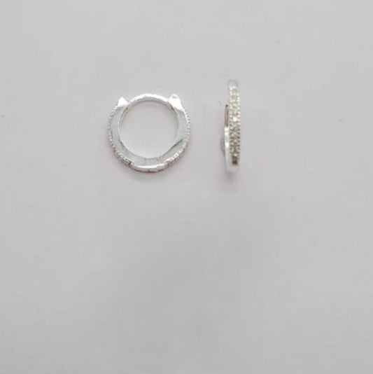 15mm Sterling silver Huggy with cubic zirconia