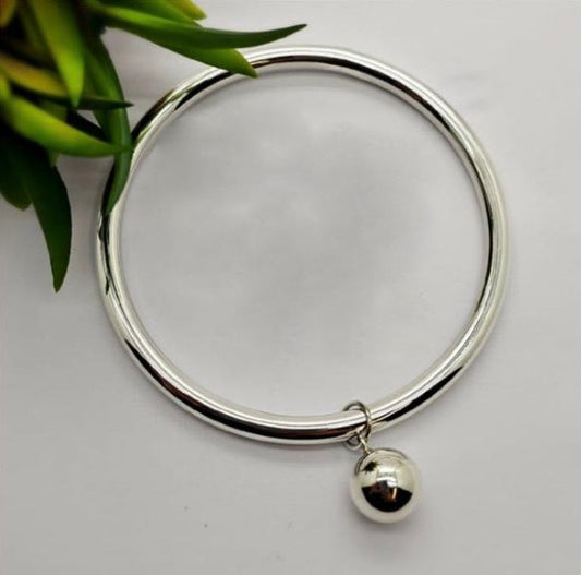 5x65mm sterling silver bangle with ball
