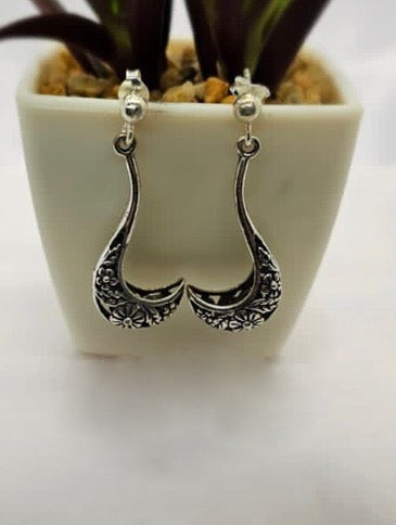 Sterling silver pattern earrings