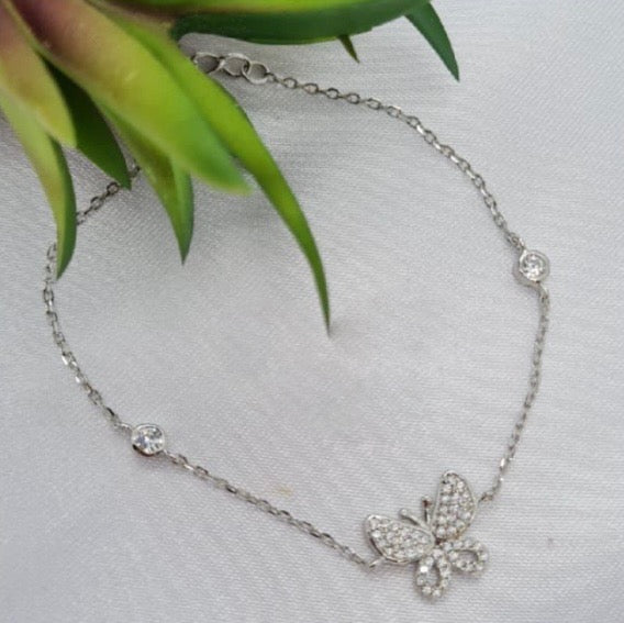 Cubic Zirconia Butterfly Bracelet