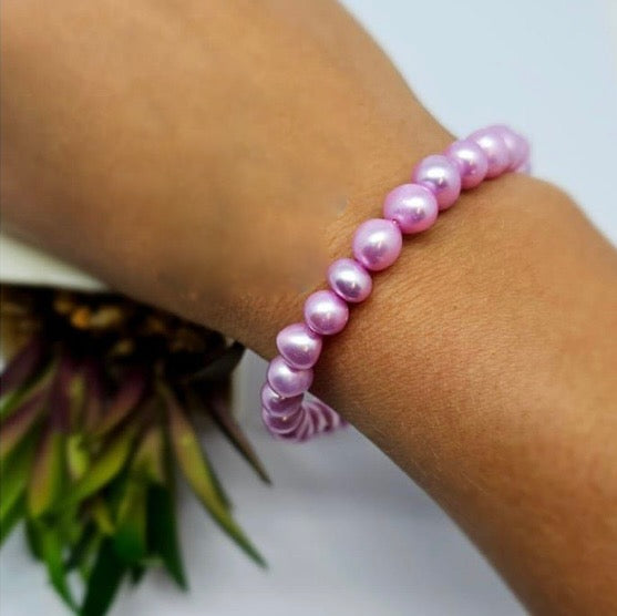 6-7mm Pink freshwater pearl bracelet