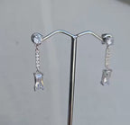 Beautifull 26mm Drops With Cubic Zirconia Pavé And Rectangular Stone