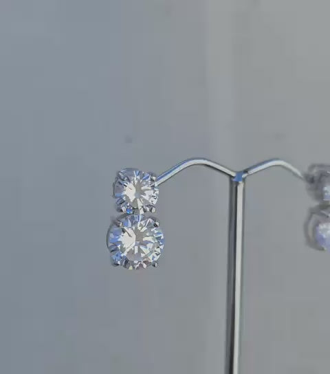 Double Clear Stone Earrings