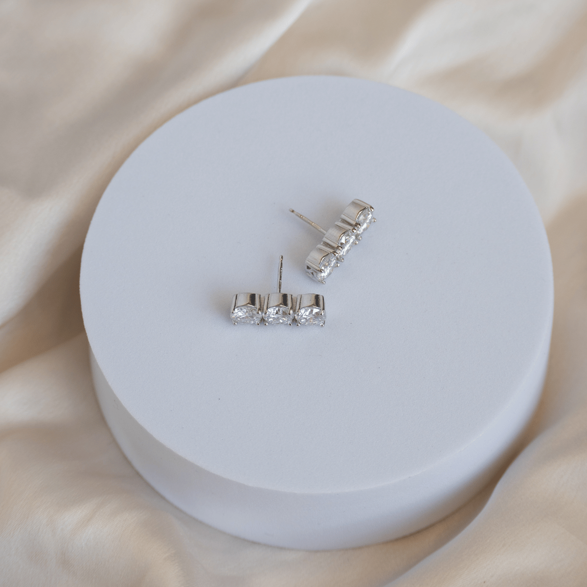 Statement earrings with 6x1.0ct Moissanite stones(with GRA Certificate)