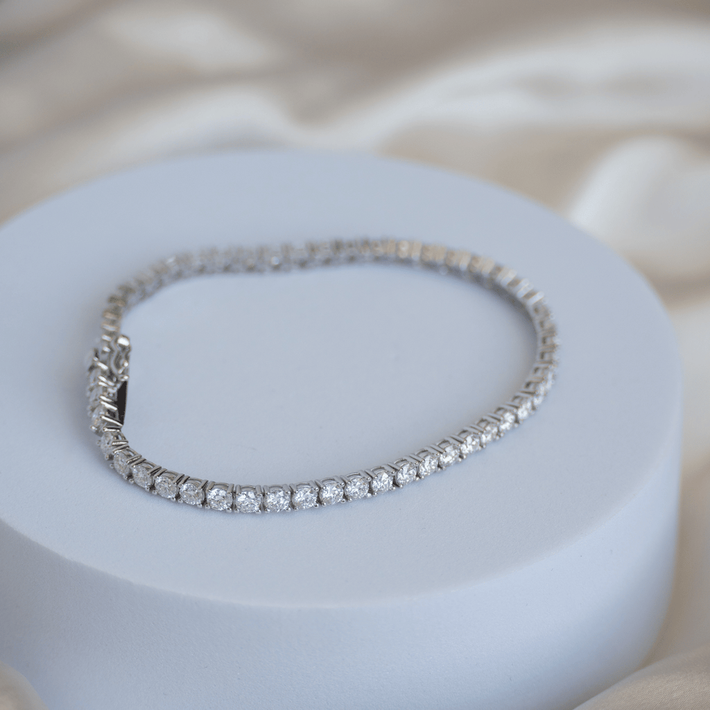 Tennis Bracelet with 3mm Moissanite stones (with GRA Certificate) - Terciany 