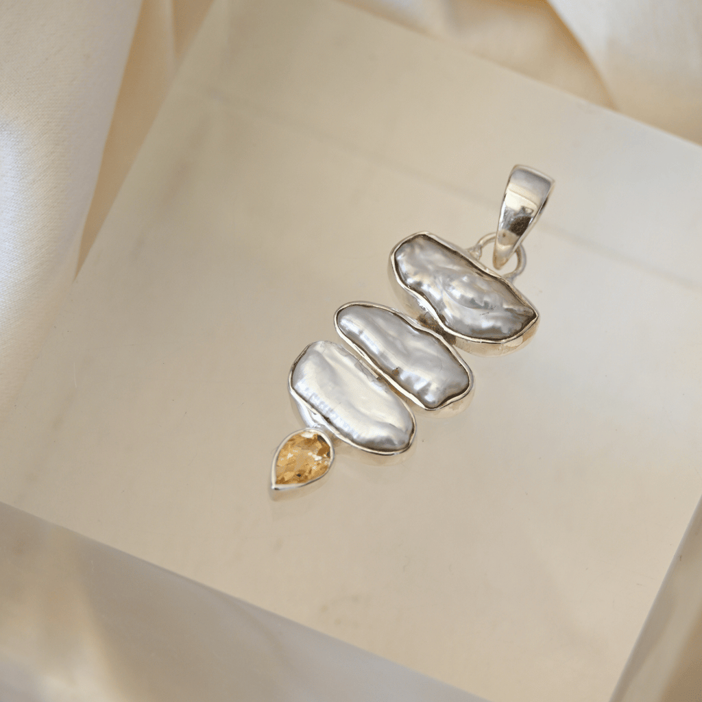 Pearl and Citrine combination Pendant