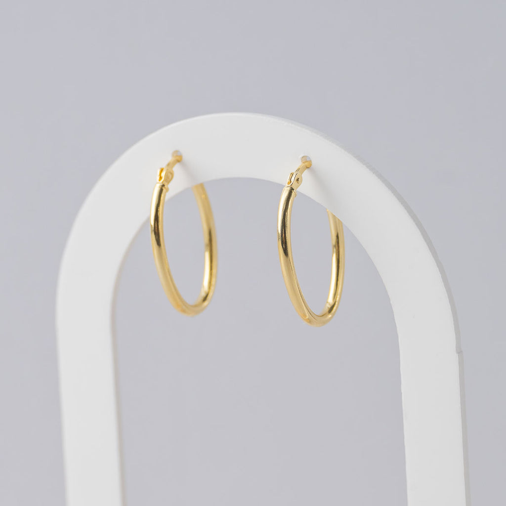Gold oval hoop