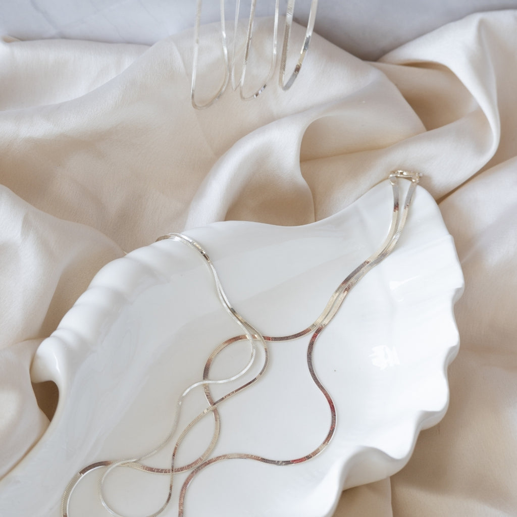 Fine 1 mm soft Herringbone necklace - Terciany 