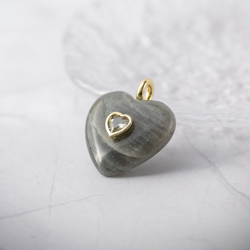 Labradorite semi precious stone heart pendant - Terciany 