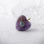 Amethyst Semi Precious stone heart pendant - Terciany 