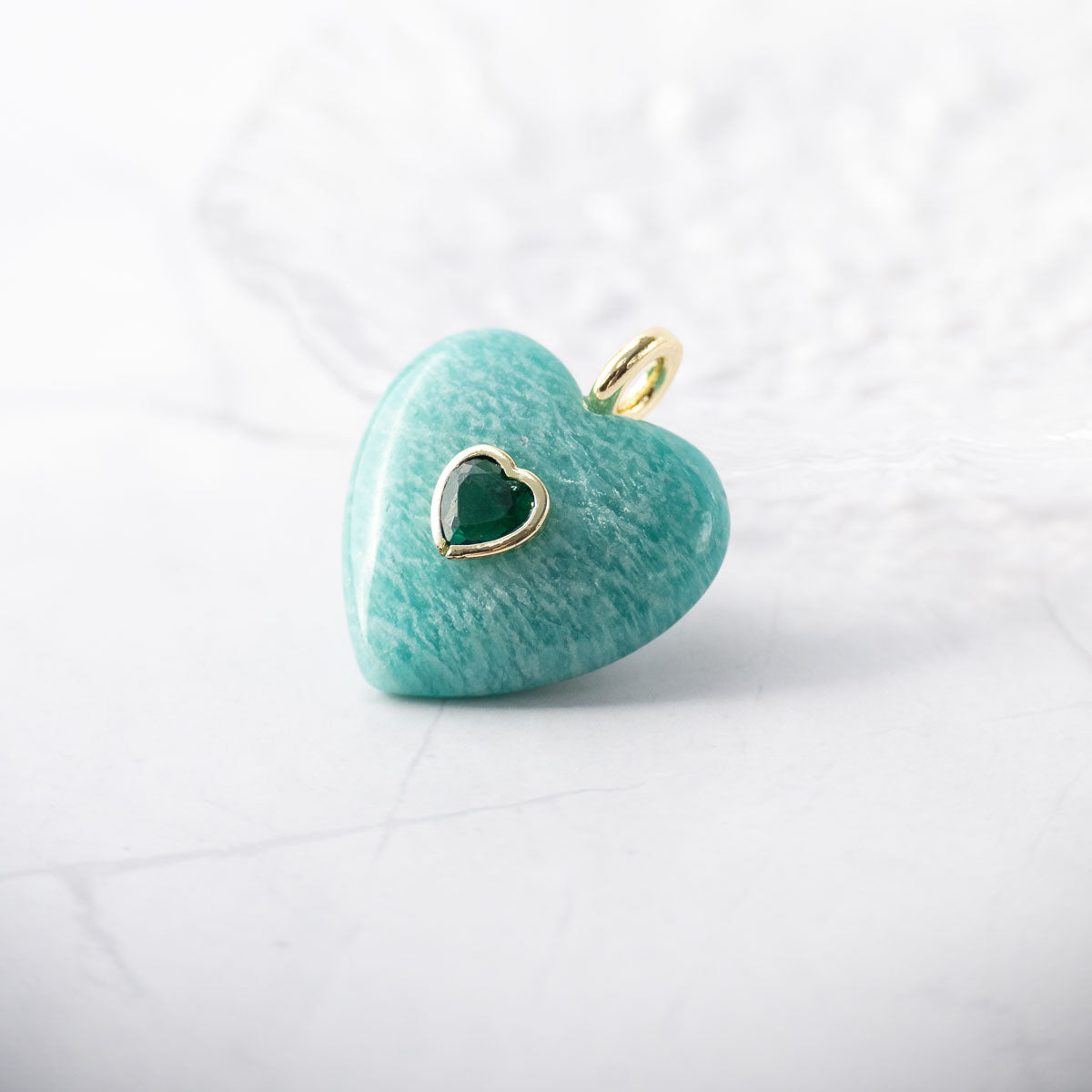Amazonite Semi Precious stone Heart Pendant