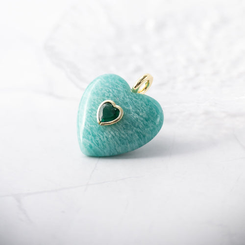 Amazonite Semi Precious stone Heart Pendant - Terciany 