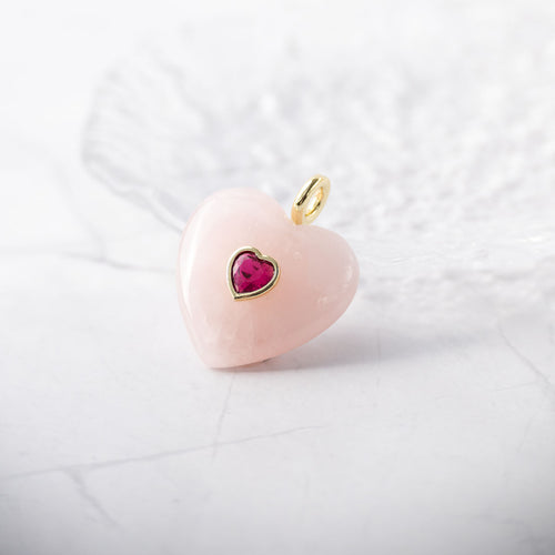 Rose Quartz Semi Precious Stone pendant - Terciany 