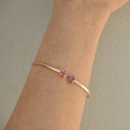 Gold Cuff Bangles With Semi Precious Stone Ends