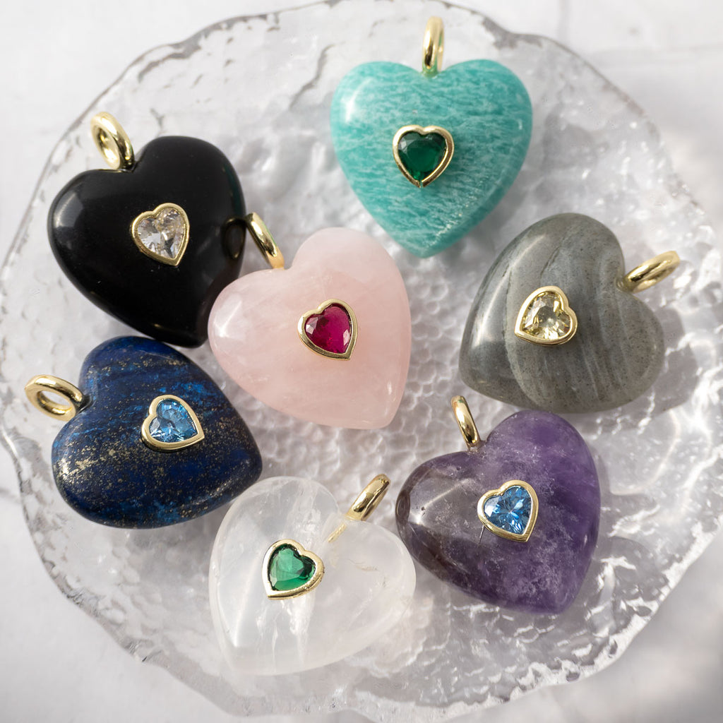 Lapis Lazuli Semi Precious stone Heart pendants