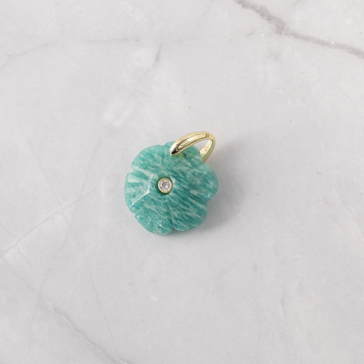 Amazonite Semi Precious Flower Pendant