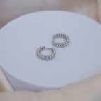 Double Bobble silver Huggy earrings - Terciany 