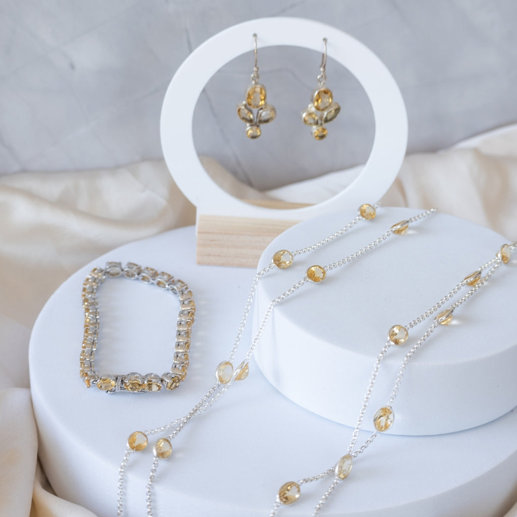 Citrine flower drop earrings - Terciany 