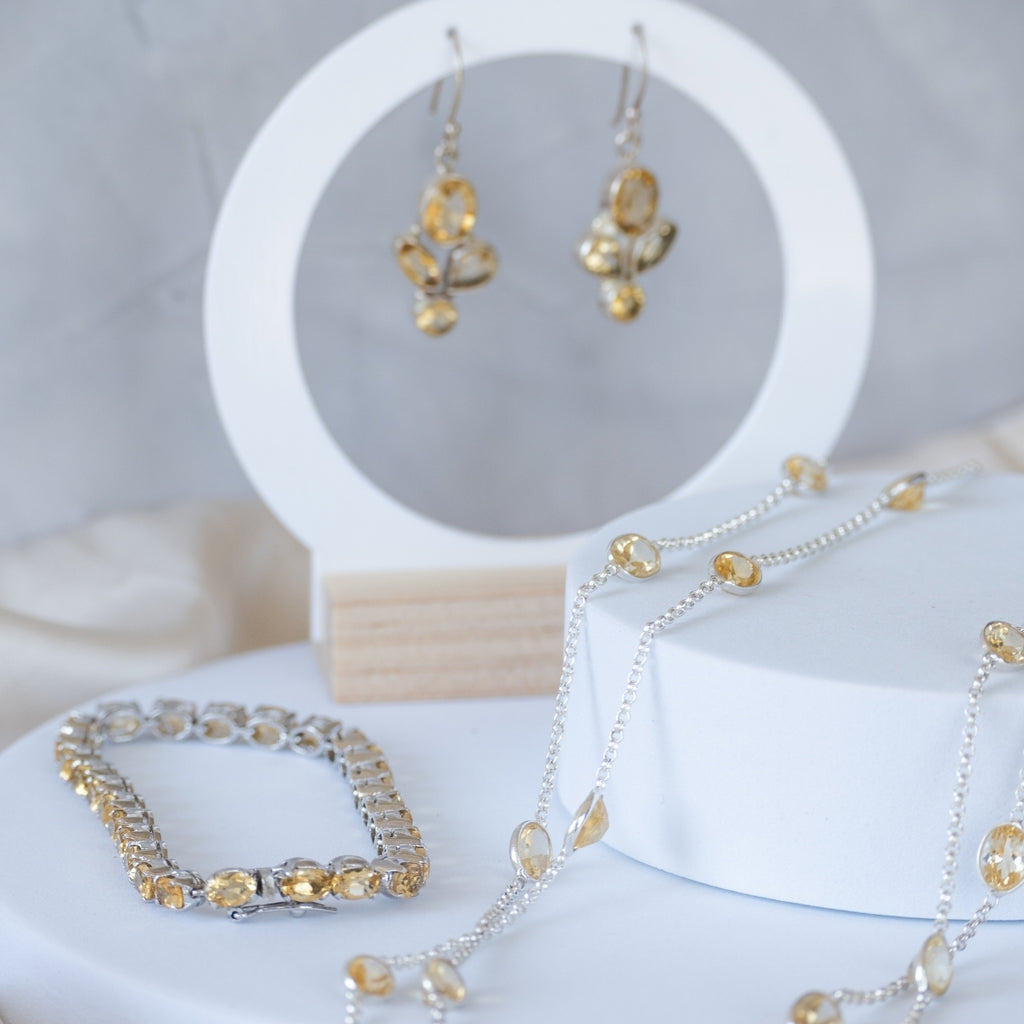 Citrine semi precious stone tennis bracelet - Terciany 
