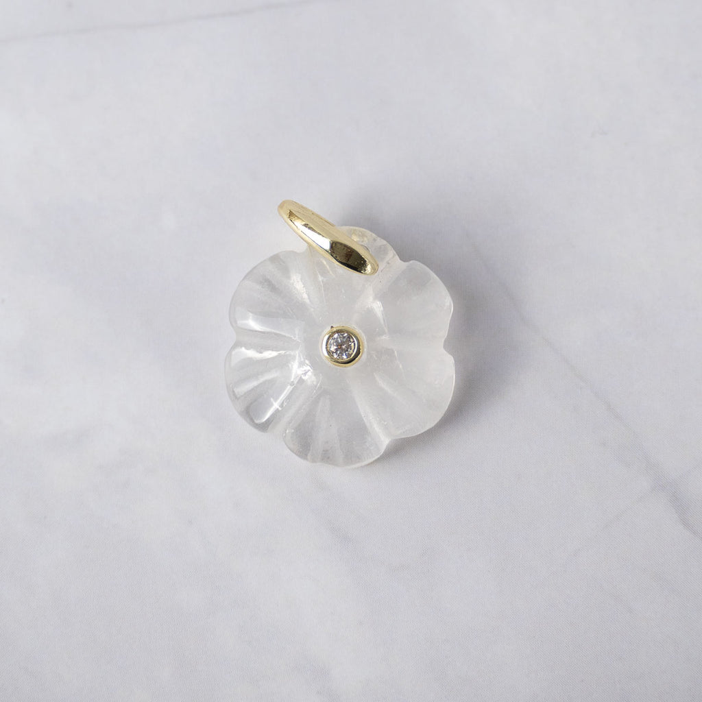 White Quartz Semi Precious stone Pendant