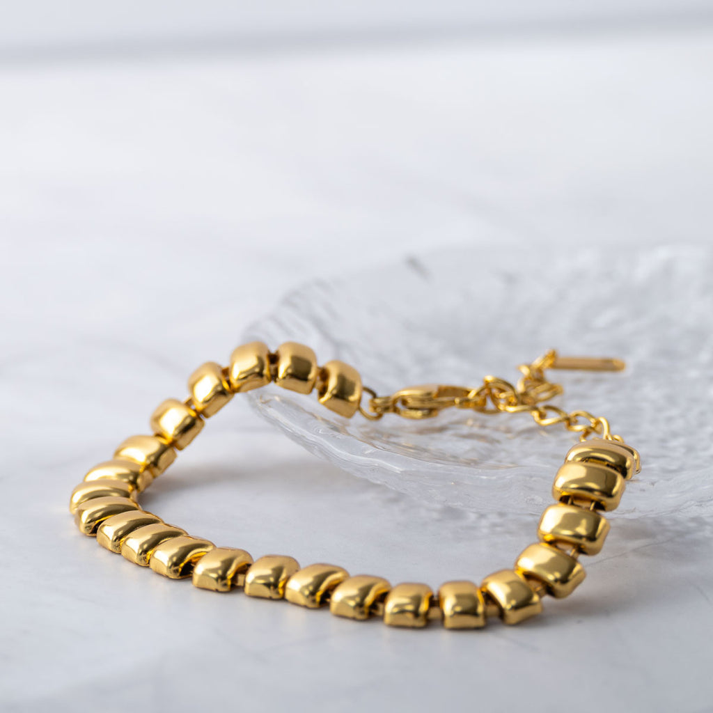 Gold Rectangular stack bracelet