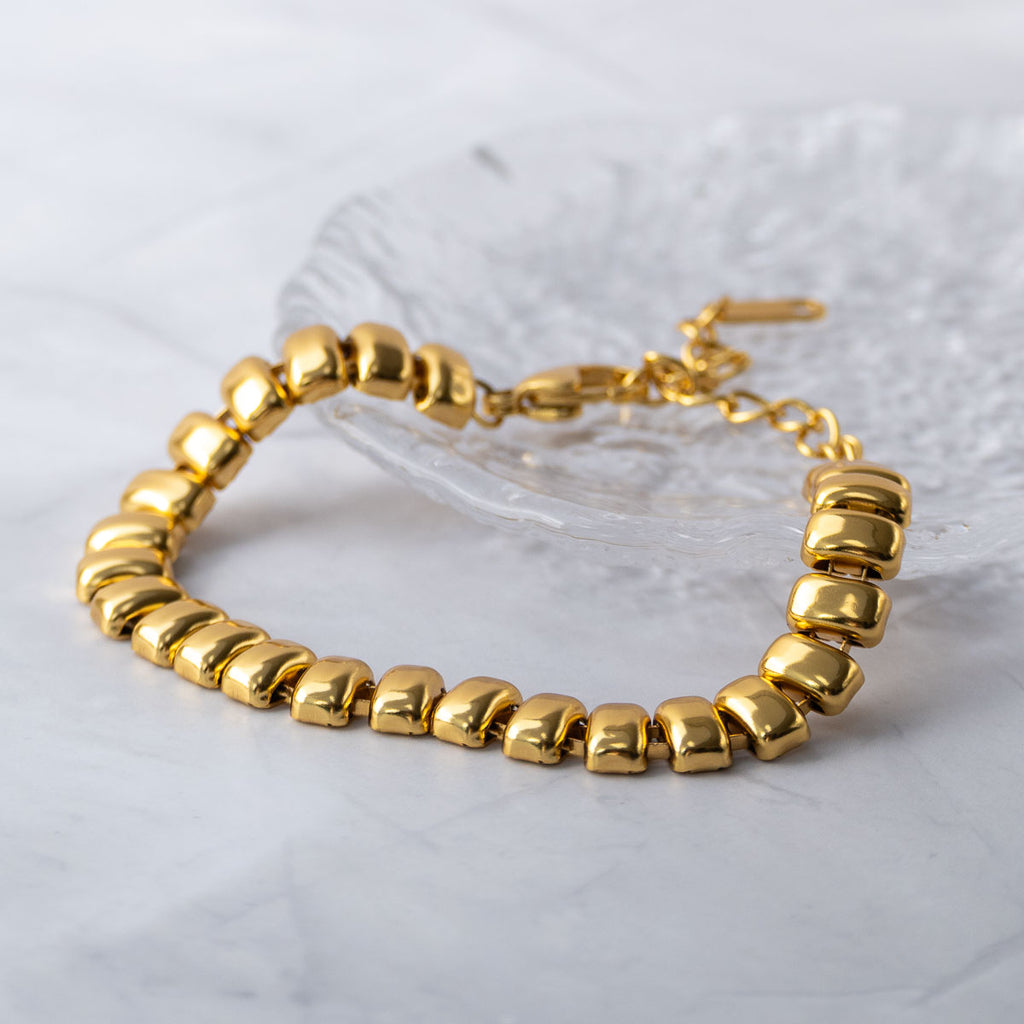 Gold Rectangular stack bracelet
