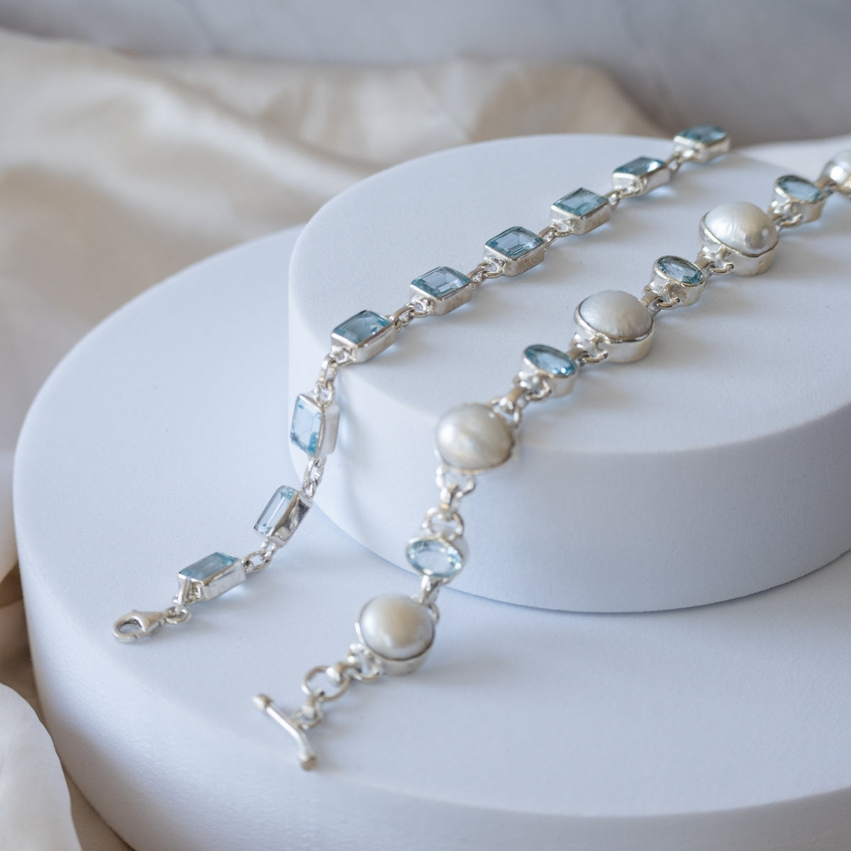 Blue Topaz rectangular bracelet