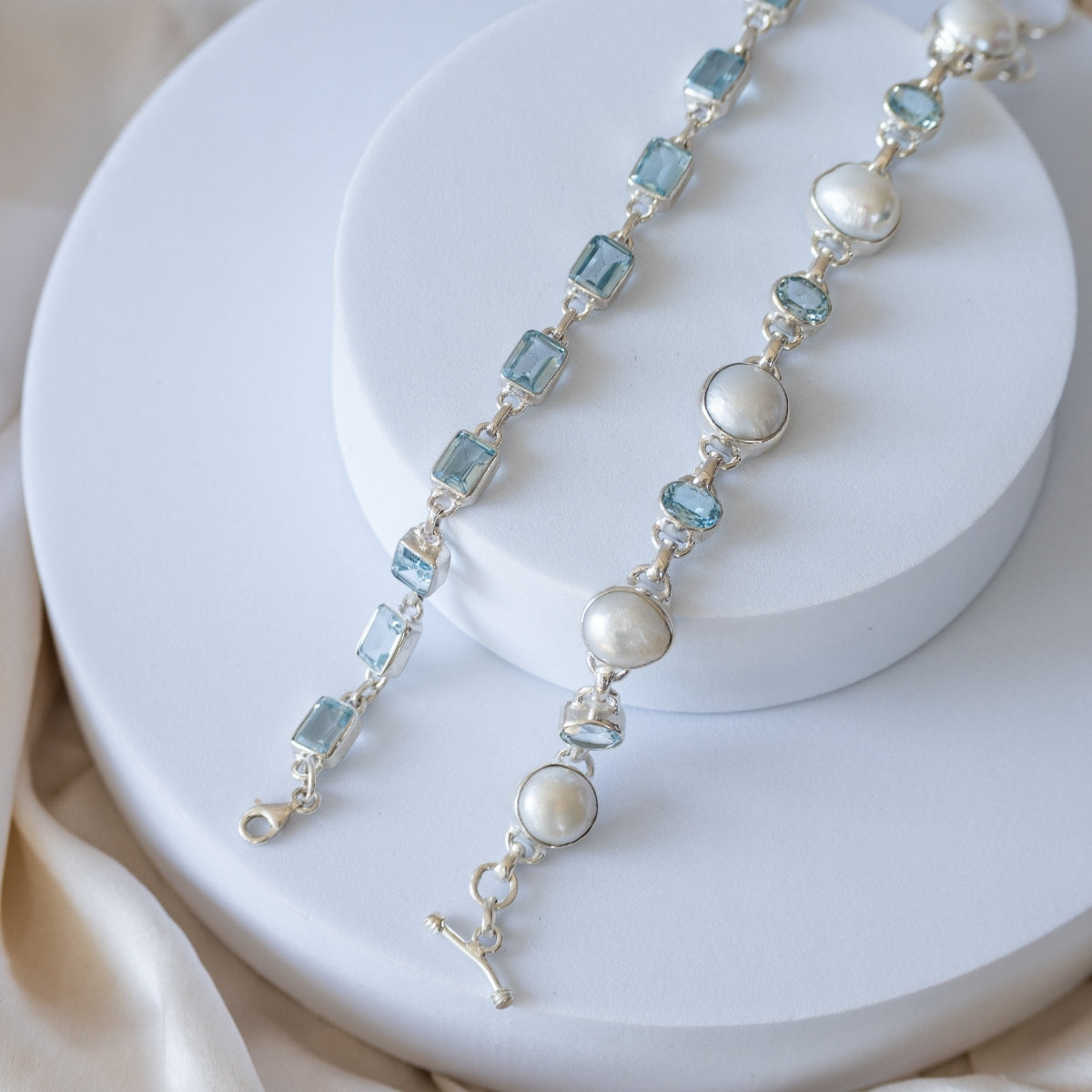 Blue Topaz rectangular bracelet