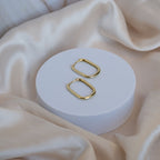 Comfy Gold Paperclip huggy earrings - Terciany 