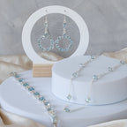 Blue Topaz circle drop earrings - Terciany 