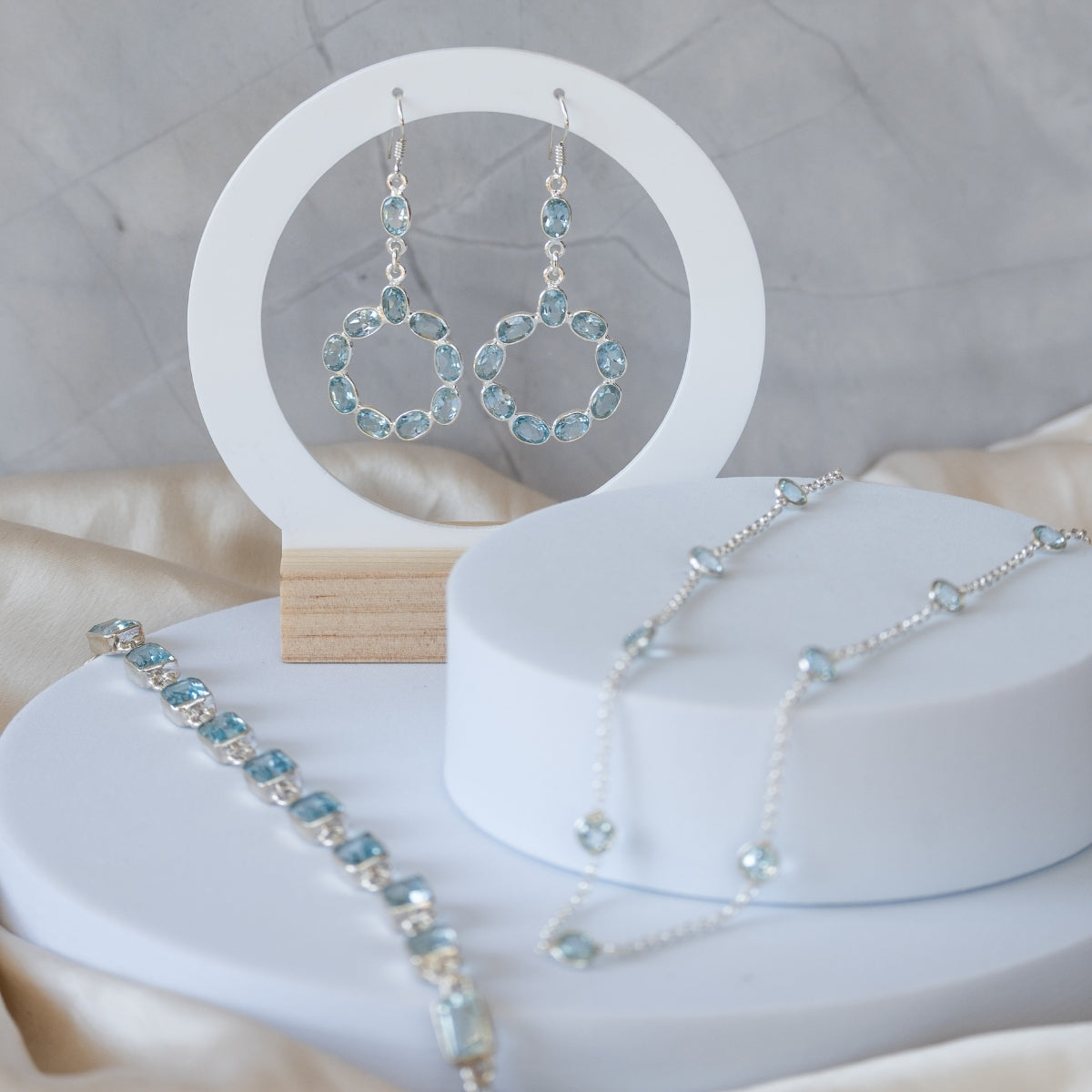 Blue Topaz rectangular bracelet