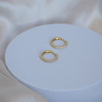 Round Huggy earrings with bling pave detail - Terciany 
